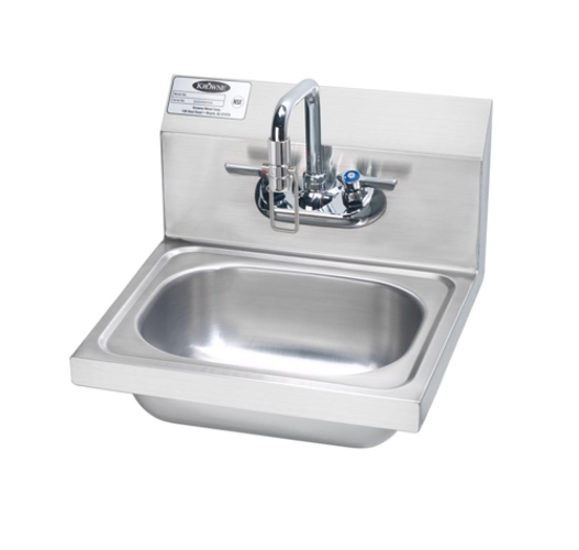 thumbnail image 2 of Commercial Kitchen Stainless Steel Wall-Mount Hand Sink - 15 X 17 Inches - Super Chef 2 of 3