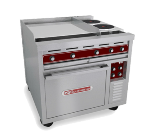 Southbend SE36D-BBB Heavy Duty Range Electric 36 Inch 6 Round Hotplates 3-Heat Switch Standard Oven Stainless Steel