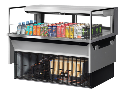 Turbo Air TOM-48L-UFD-S-1SI-N Drop-In Horizontal Open Display Case Low Profile 6.3 cu ft Capacity Self-Contained Refrigeration