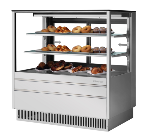 Turbo Air TCGB-48UF-DR-S Bakery Dry Case 15.6 cu ft capacity 48-1/2W x 33-1/8D x 50-1/8H LED lighting stainless steel