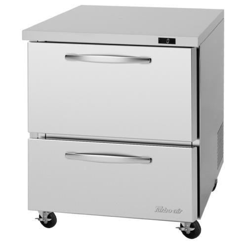 Turbo Air PUF-28-D2-N PRO Series Undercounter Freezer 6.8 cu ft Stainless Steel Digital Control 2 Drawers