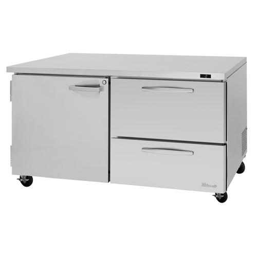 Turbo Air PUF-60-D2R(L)-N PRO Series Undercounter Freezer 17 cu ft Capacity Self Cleaning Condenser Stainless Steel