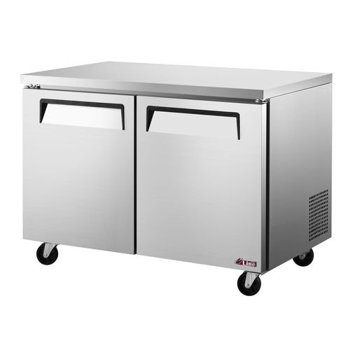 Turbo Air EUF-48-N-V E-line Undercounter Freezer 48 inch two section stainless steel solid doors adjustable shelves