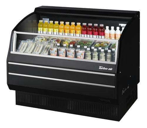 Turbo Air TOM-50SB-SP Horizontal Open Display Merchandiser 8.9 cu ft Self Contained Refrigeration Black Exterior