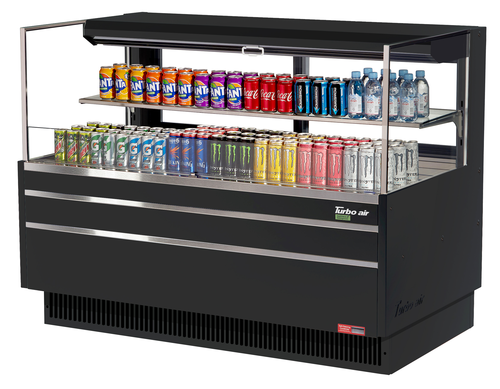 Turbo Air TOM-60L-UFD-WB2S-N Horizontal Open Display Merchandiser 13 cu ft Low Profile Self Contained Refrigeration