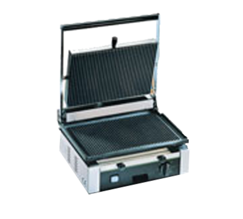 Eurodib CORT-R-220 Panini Grill: Ribbed Cast Iron Plate, Adjustable Thermostat