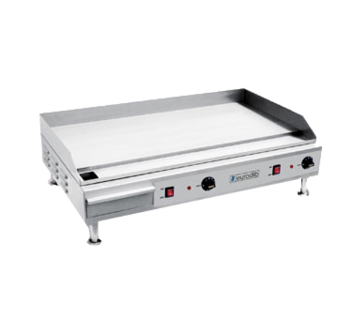Eurodib SFE04910-240 Electric Griddle: 36"W, 16"D, Dual Thermostats, Heavy Duty