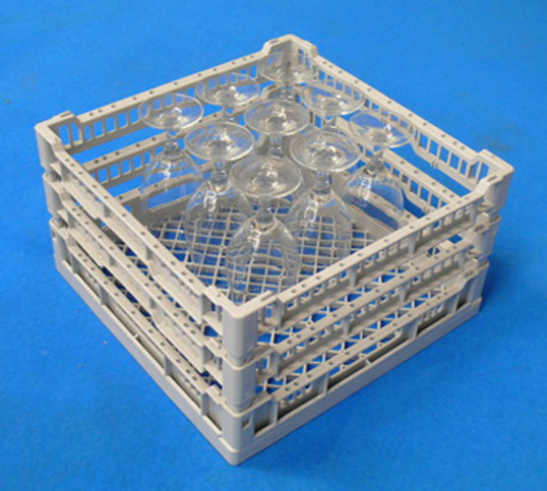 Eurodib Lamber Open Glass Rack, 15-1/2"W x 15-1/2"D x 9"H