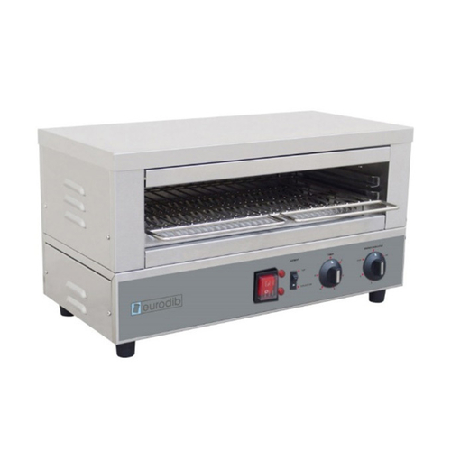 Eurodib TR02510 Countertop Electric Salamander: 18.1" x 10.2" Cooking Surface, Dual Quartz Elements
