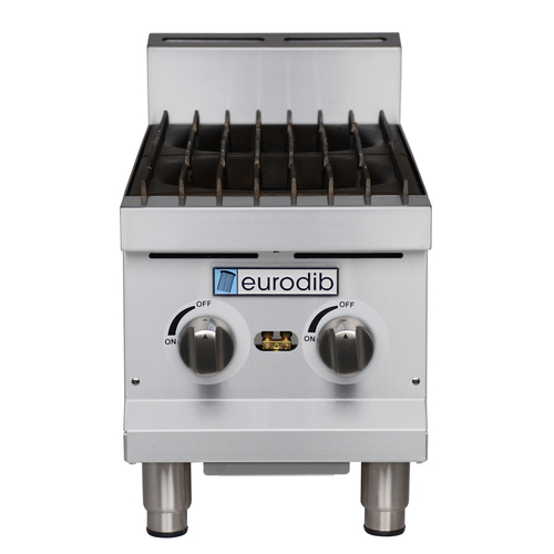 Eurodib Eurodib T-HP212 Countertop Gas Hotplate, 12" x 24" Cooking Surface, 60,000 BTU