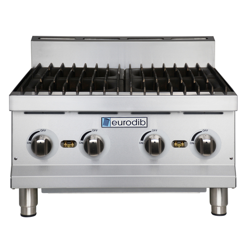Eurodib T-HP424 Gas Hotplate: 24" x 24" Cooking Surface, 4 Burners, 120,000 BTU