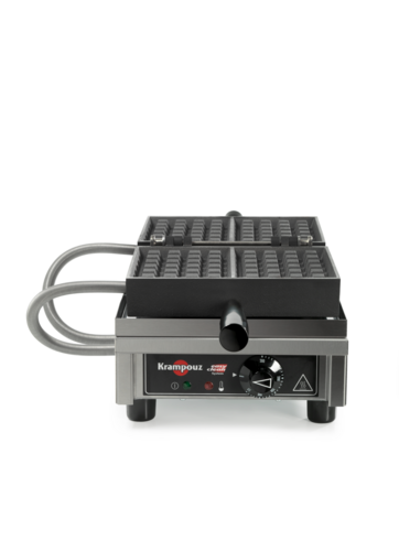 Krampouz Brussels Waffle Maker: Single, 4x6, 180° Opening, Thermostat Control