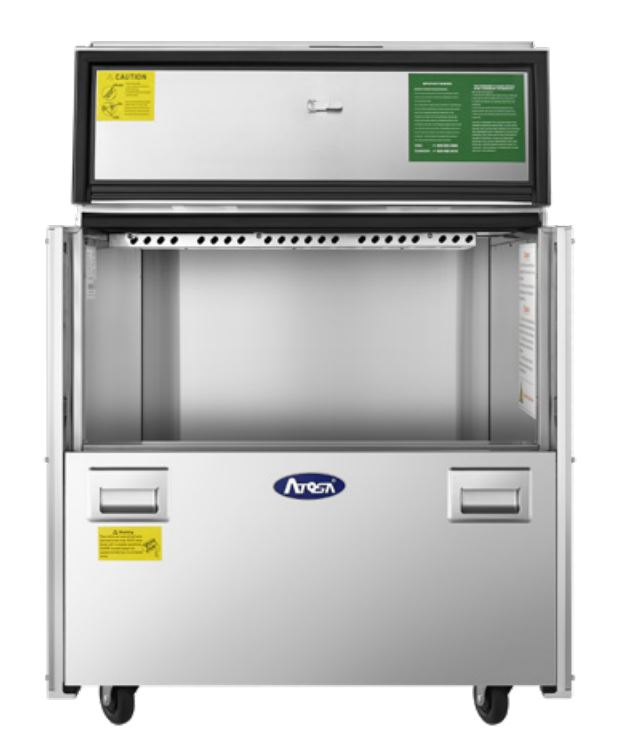 Atosa USA AMC-3401 Single Sided Milk Cooler Refrigerated Forced Air System 8 Crates Capacity Stainless Steel