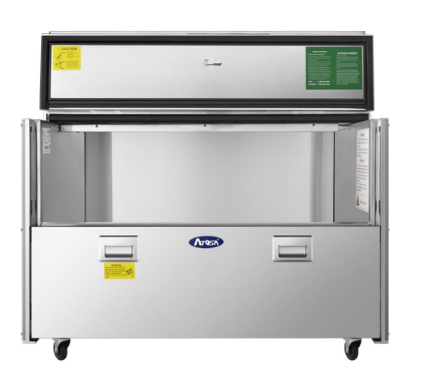 Atosa USA AMC-4901 Single Sided Milk Cooler Refrigerated Forced Air System 12 Crates Capacity Stainless Steel