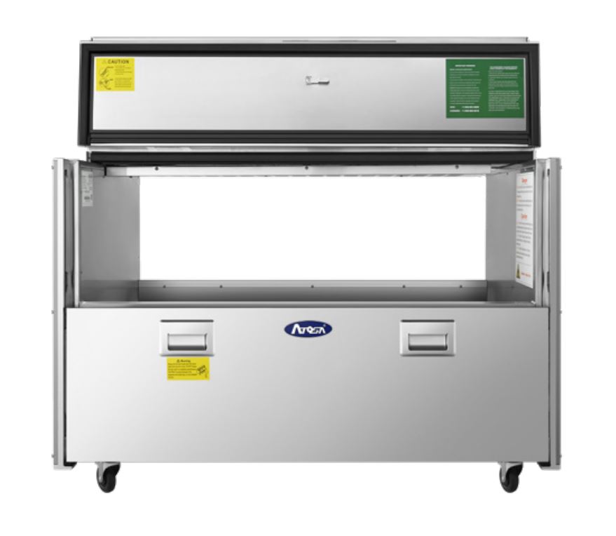 Atosa USA AMC-4902 Double Sided Milk Cooler Refrigerated Forced Air System 12 Crates Capacity Stainless Steel