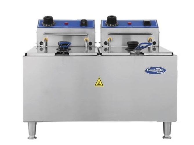 Atosa USA ACEF-32 Electric Countertop Fryer 32 lb Capacity Stainless Steel with 2 Baskets and Thermostat
