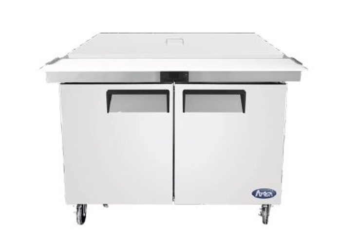 Atosa USA MSF8306GR-NTCV Sandwich Salad Mega Top Refrigerator 48 inch Two Section 13.4 cu ft Stainless Steel