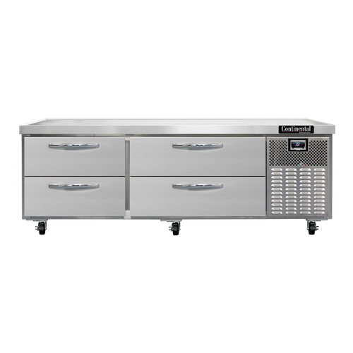 Continental Refrigerator D72GN Two Section Griddle Stand with Drawers Stainless Steel Top and Self Contained Refrigeration