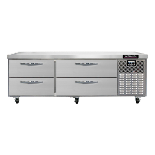 Continental Refrigerator D72GFN Freezer Griddle Stand Two Section with Drawers Stainless Steel Top and Electronic Control