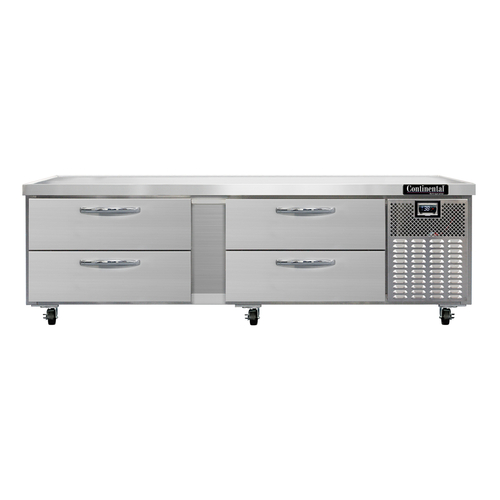 Continental Refrigerator D84GN Griddle Stand with Four Drawers Stainless Steel Top and Self-Contained Refrigeration
