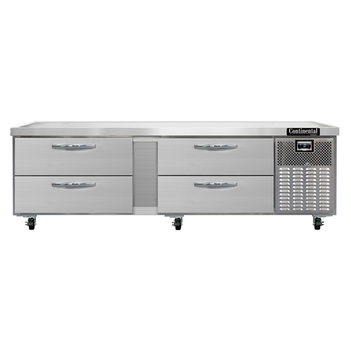 Continental Refrigerator D84GFN Freezer Griddle Stand with Stainless Steel Top and Four Drawers for Food Storage