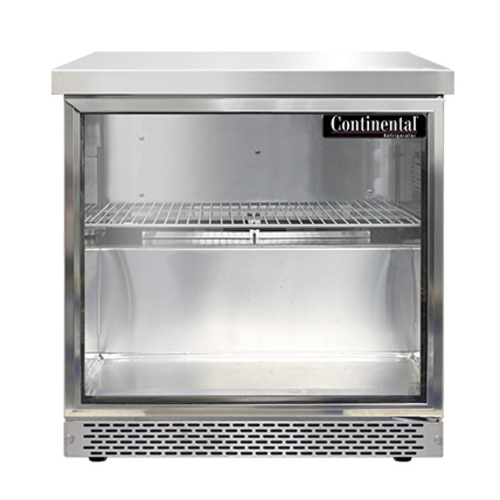 Continental Refrigerator SW32NGD-FB Work Top Display Refrigerator 32 inch 9 cu ft Stainless Steel Glass Door