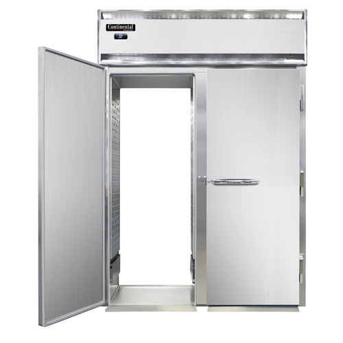 Continental Refrigerator D2RINSSRT-E Designer Line Extra-High Roll-Thru Refrigerator Stainless Steel 2 Section 1/2 HP