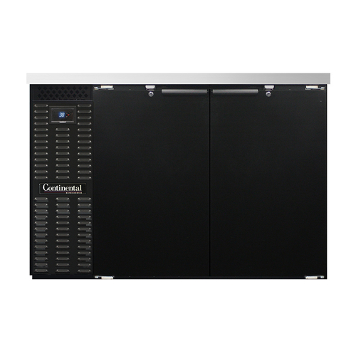 Continental Refrigerator BB50SN Refrigerated Back Bar Cooler 50 inch Shallow Depth Stainless Steel Top 13 cu ft