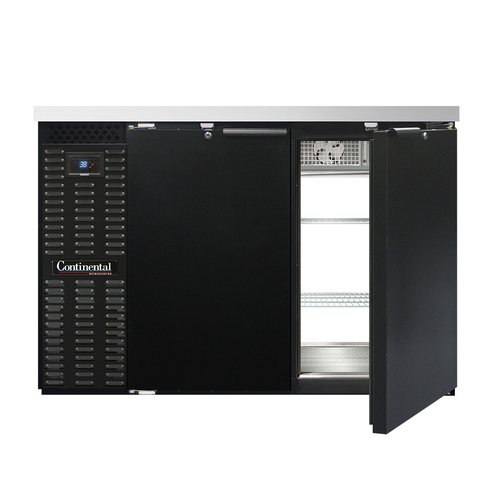 Continental Refrigerator BB50SNPT Refrigerated Back Bar Cooler 50 inch Shallow Depth Stainless Steel Top 13 cu ft