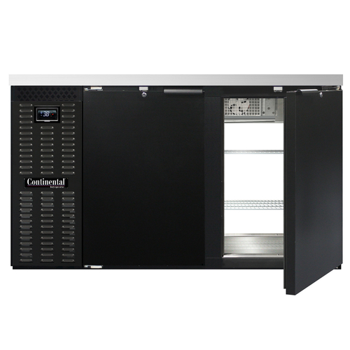 Continental Refrigerator BB59NPT Refrigerated Back Bar Cooler 59W 34-3/4H 22 cu ft Stainless Steel Top 4 Doors