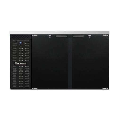 Continental Refrigerator BB59SN Refrigerated Back Bar Cooler 59W 34-3/4H 15 cu ft Stainless Steel Top Black Enamel