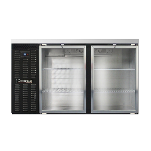 Continental Refrigerator BB59SNGD Refrigerated Back Bar Cooler 59W 34-3/4H 15 Cubic Feet Stainless Steel Top
