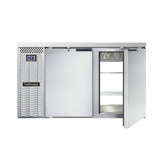 Continental Refrigerator BB59SNSSPT Refrigerated Back Bar Cooler 59W Stainless Steel 15 cu ft Pass-Thru 4 Doors