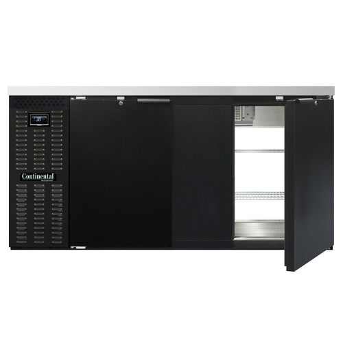 Continental Refrigerator BB69NPT Refrigerated Back Bar Cooler 69W 34-3/4H 26 cu ft Stainless Steel Top 4 Doors