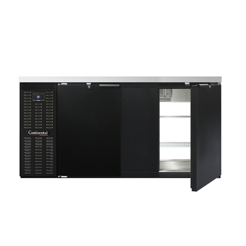 Continental Refrigerator BB69SNPT Refrigerated Back Bar Cooler 69W 34H 18 cu ft Stainless Steel Top 4 Doors