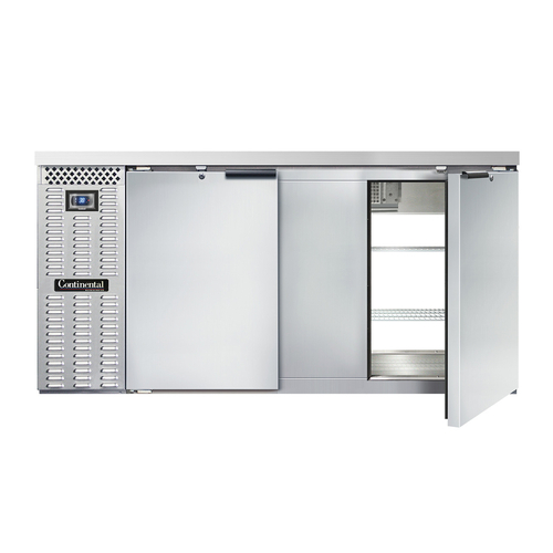 Continental Refrigerator BB69SNSSPT Refrigerated Back Bar Cooler 69W 34-3/4H 18 cu ft Stainless Steel 4 Doors