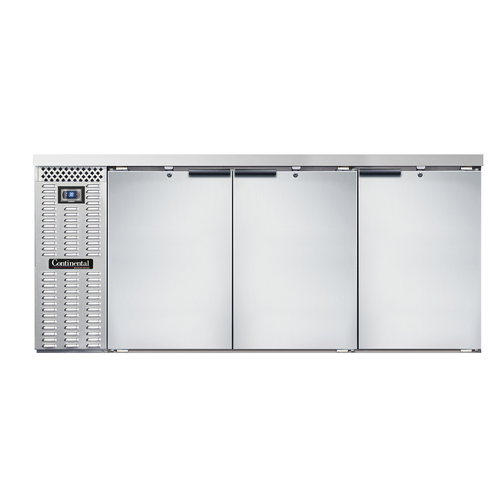 Continental Refrigerator BB79SNSS Refrigerated Back Bar Cooler 79 inch Shallow Depth Stainless Steel 22 cu ft