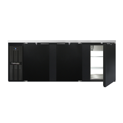 Continental Refrigerator BB90SNPT Refrigerated Back Bar Cooler 90 inch Shallow Depth Stainless Steel 25 cu ft