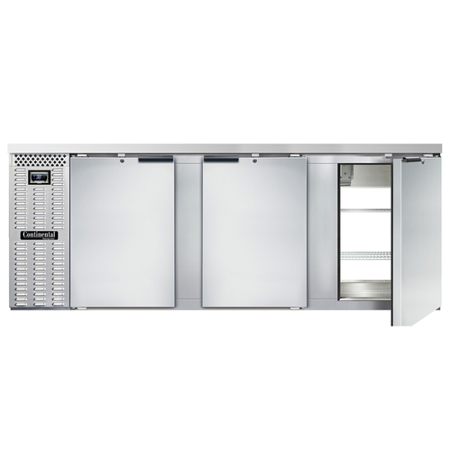 Continental Refrigerator BB90NSSPT Refrigerated Back Bar Cooler 90 inch Stainless Steel 35 cu ft 6 Doors