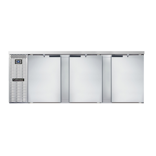 Continental Refrigerator BB90SNSS Refrigerated Back Bar Cooler 90 inch Shallow Depth Stainless Steel 25 cu ft