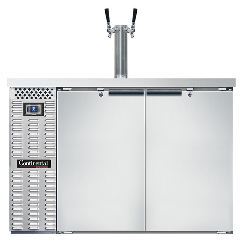 Continental Refrigerator KC50SNSS Keg Cooler 50 inch 13 cu ft Front Breathing Stainless Steel 2 Faucet Capacity