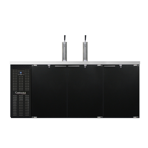 Continental Refrigerator KC79SN Keg Cooler 79W 28 cu ft Front Breathing Stainless Steel Top 3 Door Locking System