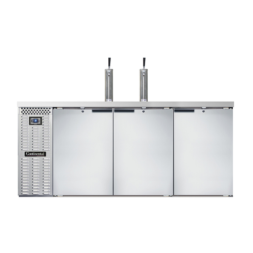 Continental Refrigerator KC79SNSS Keg Cooler 79W 28 cu ft Front Breathing Stainless Steel 3 Door Electronic Control