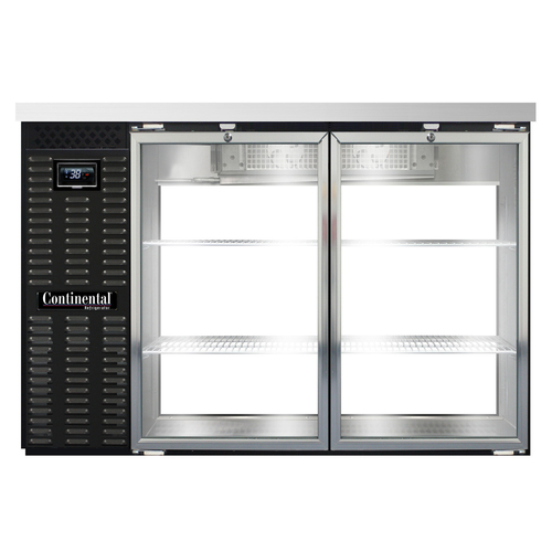 Continental Refrigerator BB50NGDPT Refrigerated Back Bar Cooler 50W 34-3/4H 16 Cubic Feet Stainless Steel Top