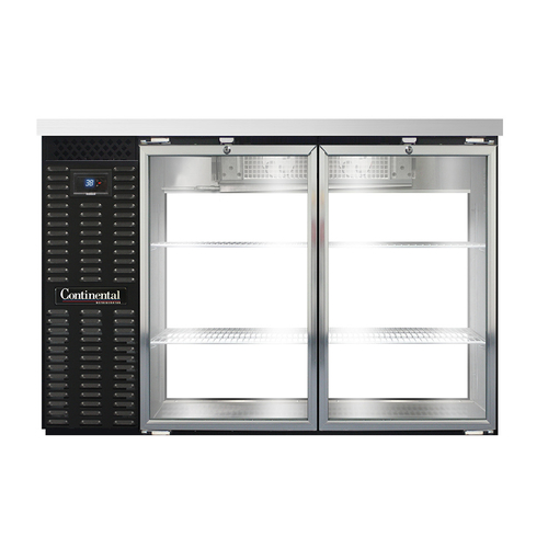 Continental Refrigerator BB50SNGDPT Refrigerated Back Bar Cooler 50 inch Shallow Depth Pass-Thru Stainless Steel