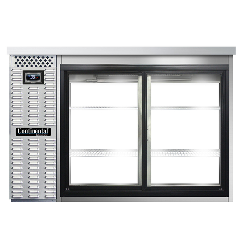 Continental Refrigerator BB50NSSSGDPT Refrigerated Back Bar Cooler 50 inch Stainless Steel Sliding Glass Doors