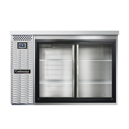 Continental Refrigerator BB50SNSSSGD Refrigerated Back Bar Cooler 50 Inch Stainless Steel Sliding Glass Doors