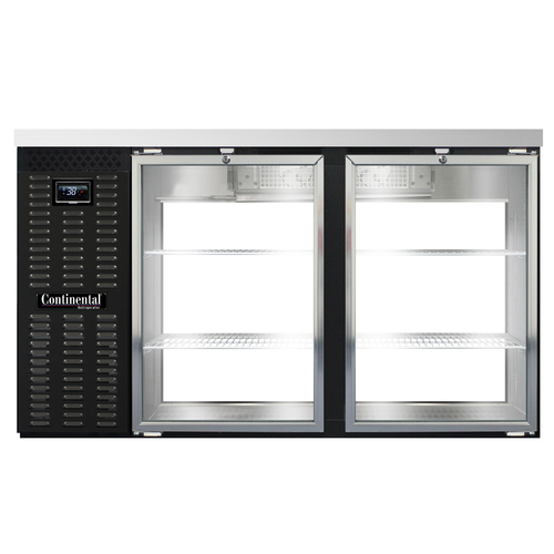 Continental Refrigerator BB59NGDPT Refrigerated Back Bar Cooler 59 inch Pass Thru 22 Cubic Feet Stainless Steel
