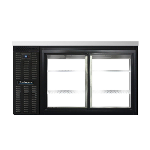 Continental Refrigerator BB59SNSGDPT Refrigerated Back Bar Cooler Shallow Depth 59W 15 Cubic Feet Stainless Steel
