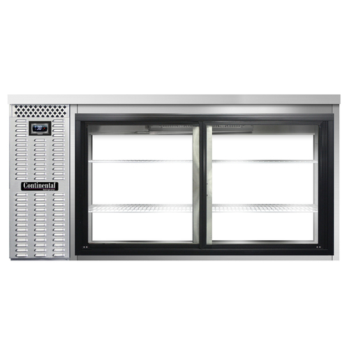 Continental Refrigerator BB69NSSSGDPT Refrigerated Back Bar Cooler 69W Stainless Steel Sliding Glass Doors